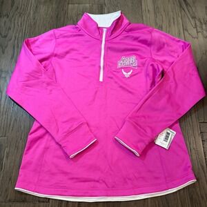 Womens J. America Air Force‎ Quarter Zip Pullover Top Pink Large NWT